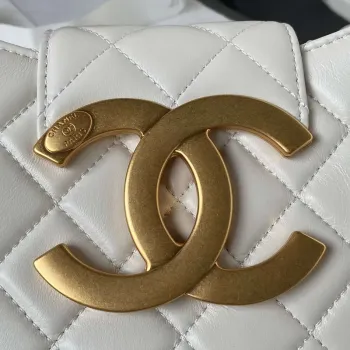 Chanel AS4610 Messenger taška Jehněčí kůže Bílá