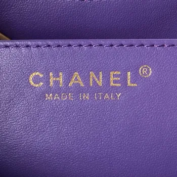 Chanel AS4610 Messenger taška Jehněčí kůže Fialová