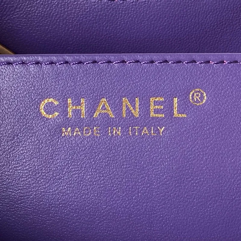 Chanel AS4610 Messenger taška Jehněčí kůže Fialová