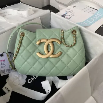 Chanel AS4610 Messenger taška Jehněčí kůže Zelená