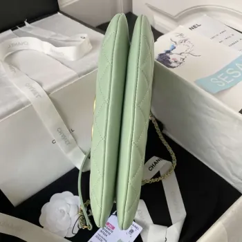 Chanel AS4610 Messenger taška Jehněčí kůže Zelená