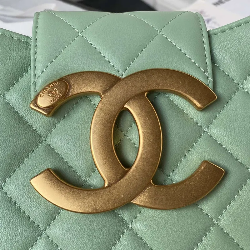 Chanel AS4610 Messenger taška Jehněčí kůže Zelená