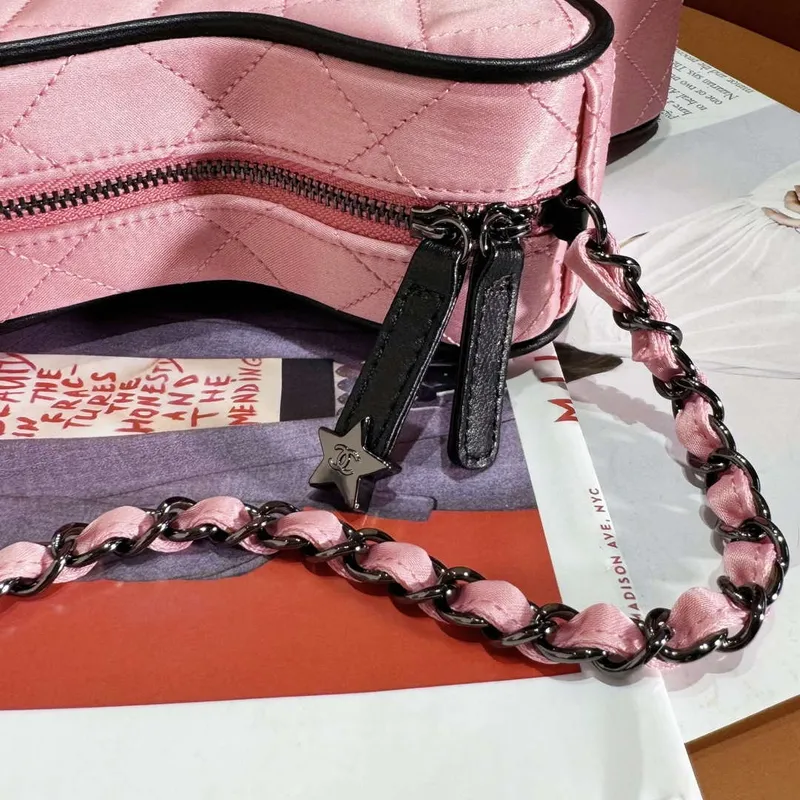 Chanel AS4579 Star Kabelka Satén & Černý odstín kovu Růžová