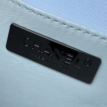 Chanel AS4579 Kabelka Star z metalické jehněčí kůže Černá kovová Bílá