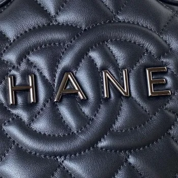 Chanel AS4579 Star Handbag metalická jehněčí kůže Černá kovová Černá