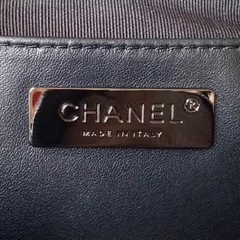 Chanel AS4579 Star Handbag metalická jehněčí kůže Černá kovová Černá
