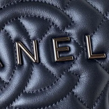 Chanel AS4579 Star Handbag metalická jehněčí kůže Černá kovová Černá