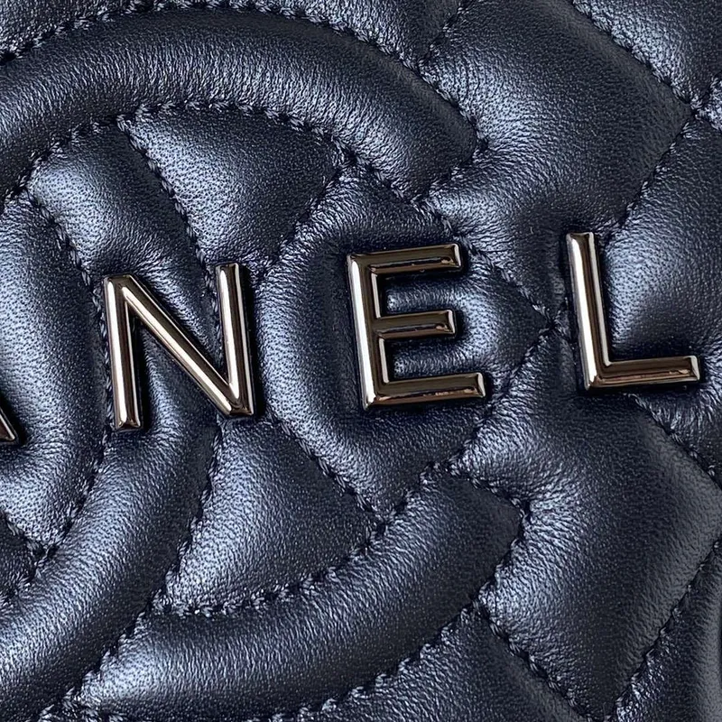 Chanel AS4579 Star Handbag metalická jehněčí kůže Černá kovová Černá