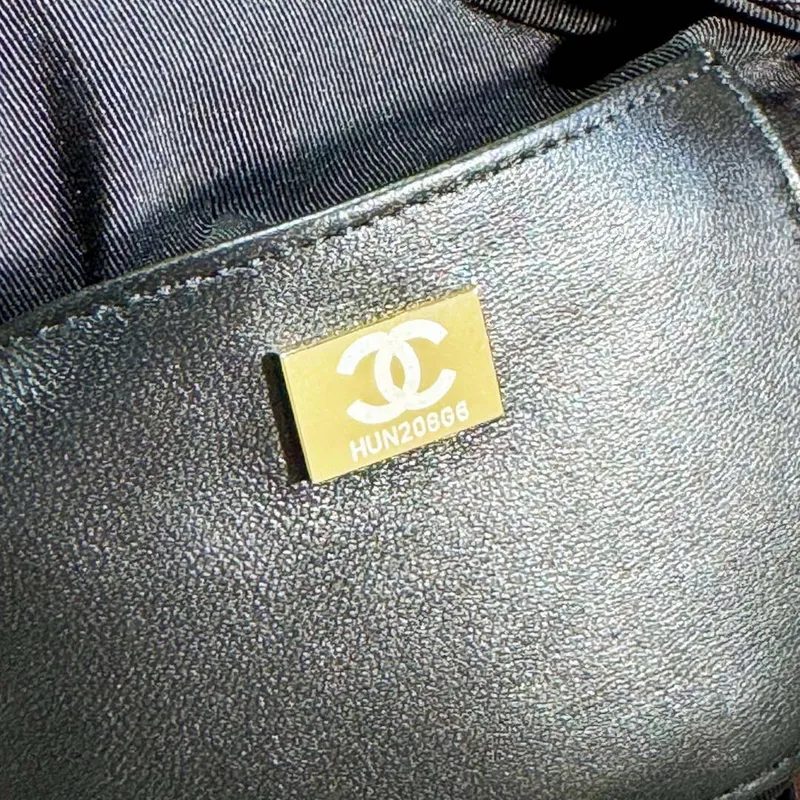 Chanel AS4579 Star Handbag metalická jehněčí kůže zlatá kovová černá