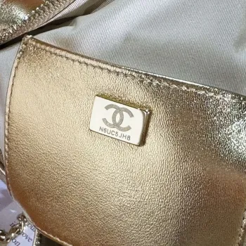 Chanel AS4579 Star Handbag metalická jehněčí kůže zlatý kov Zlato