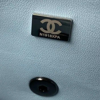 Chanel AS1116 Malá taška s klopou Velvet Crystal Pearl A69900 Modrá