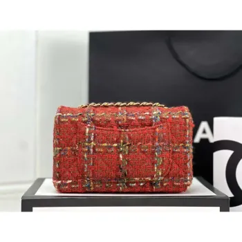 Chanel AS1116 Malá taška s klopou Woolen A69900 Červená