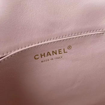 Chanel AS1118 Kabelka s klopou Saténová látka Růžová