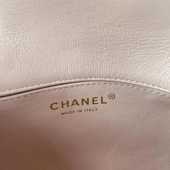 Chanel AS1115 Malá taška s klopou Saténová látka Růžová