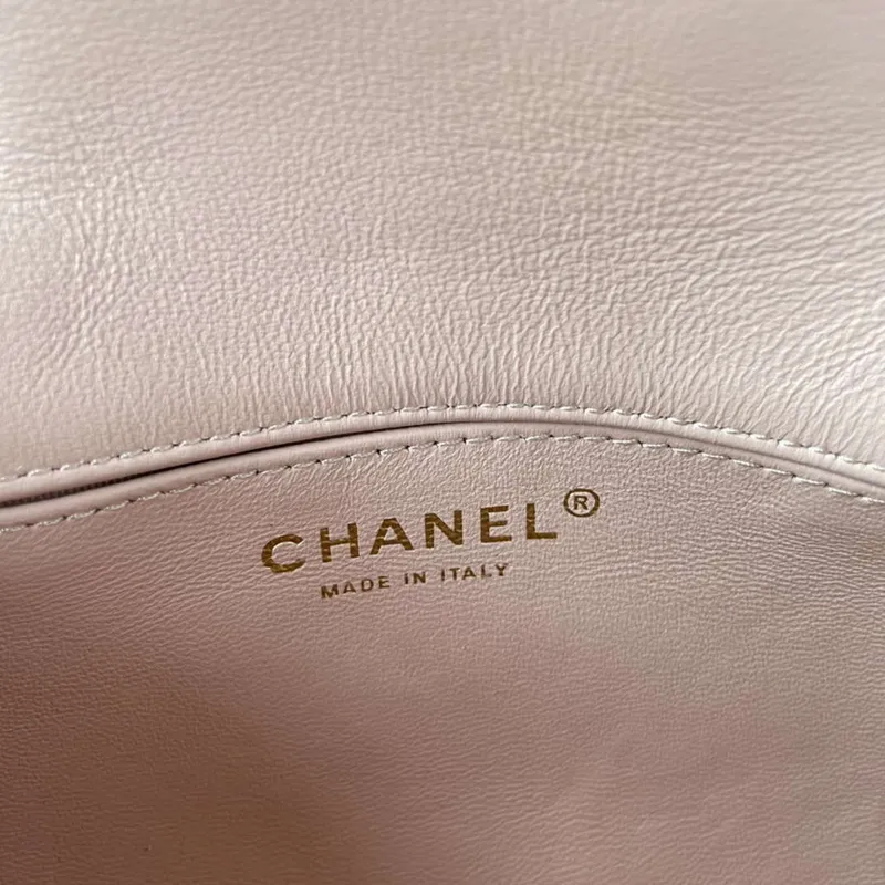 Chanel AS1115 Malá taška s klopou Saténová látka Růžová