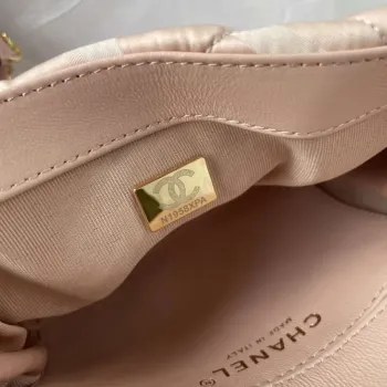 Chanel AS1115 Malá taška s klopou Saténová látka Růžová