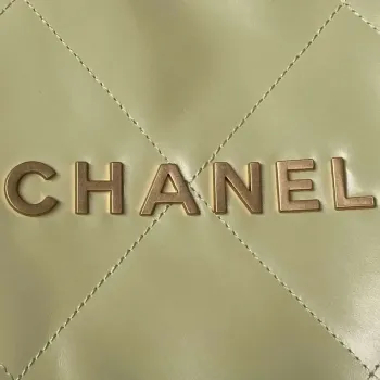 Chanel 22 Taška AS4486 Kabelka Lesklá telecí kůže Žlutá se zlatou