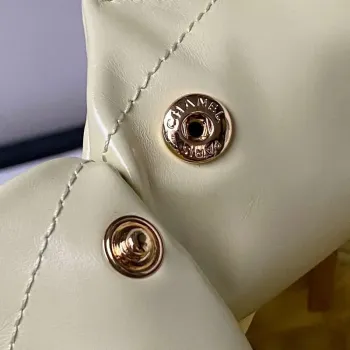 Chanel 22 Taška AS4486 Kabelka Lesklá telecí kůže Žlutá se zlatou