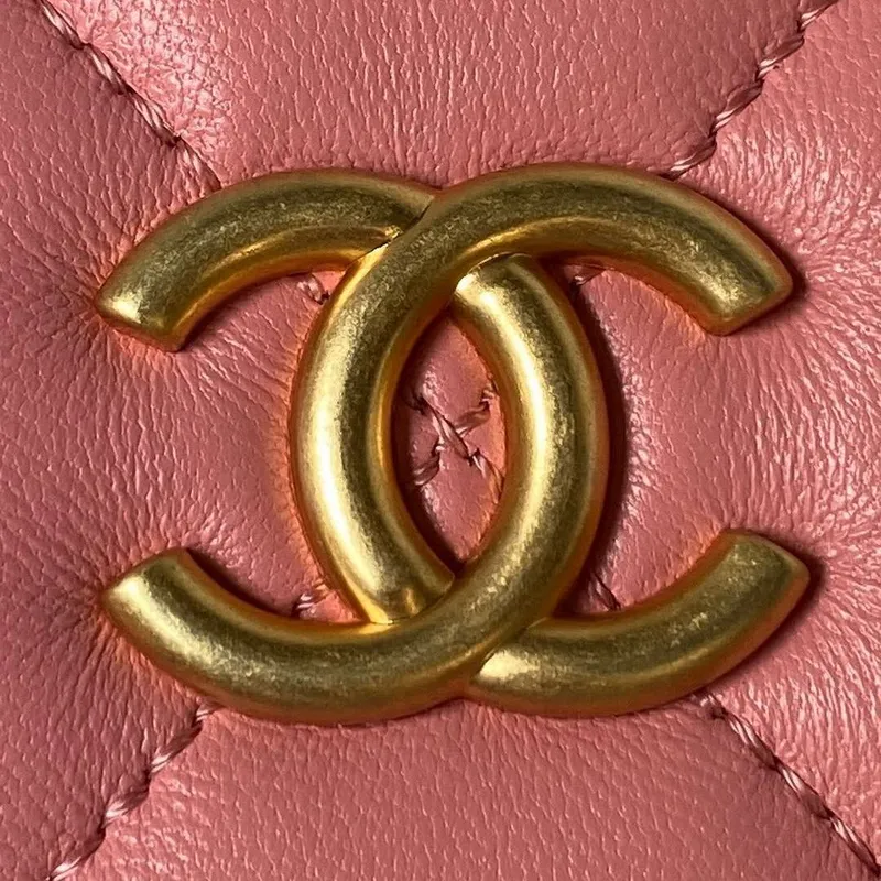 Chanel AS4201 Taška s horním uchem z telecí kůže, růžová