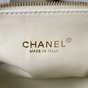 Chanel AS4201 taška s horním uchem z telecí kůže, bílá