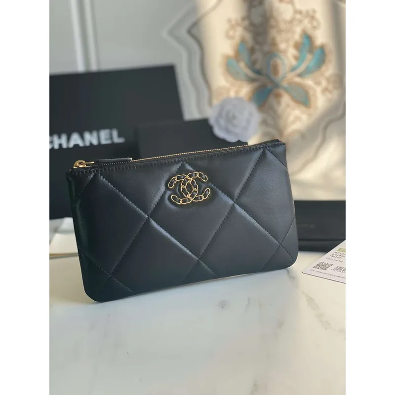 Chanel AP1059 Pouche Lambskin taška Peněženka Držák na karty Černá