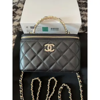 Chanel A96035 CLUTCH Kabelka z jehněčí kůže Černá