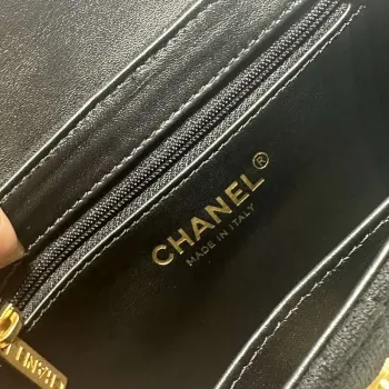 Chanel AS4416 Mini nákupní taška Sametová zlatá barva kovu Černá