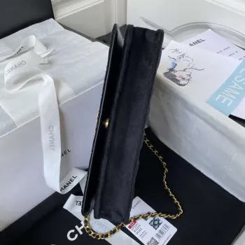 Chanel AP3363 Klopová taška Baguette Sametová černá