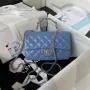 Chanel 23K AS2431 Mini flap Lambskin taška s horním uchem Modrá