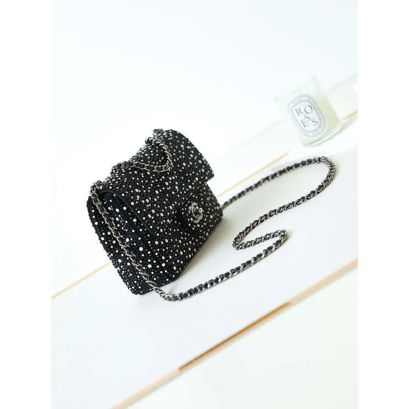 Chanel AS4268 VEČERNÍ kabelka Strass Crystal Pearls & Ruthenium Finish Metal