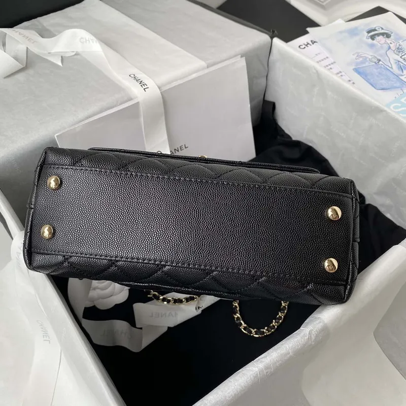 Chanel A92990 Střední taška s klopou a horním uchem, černá