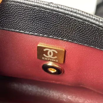 Chanel A92990 Střední taška s klopou a horním uchem, černá