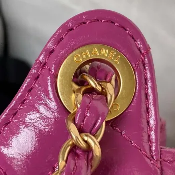 Chanel AS4323 Malá taška Hobo z lesklé zmačkané telecí kůže, zlatý kov, fialová