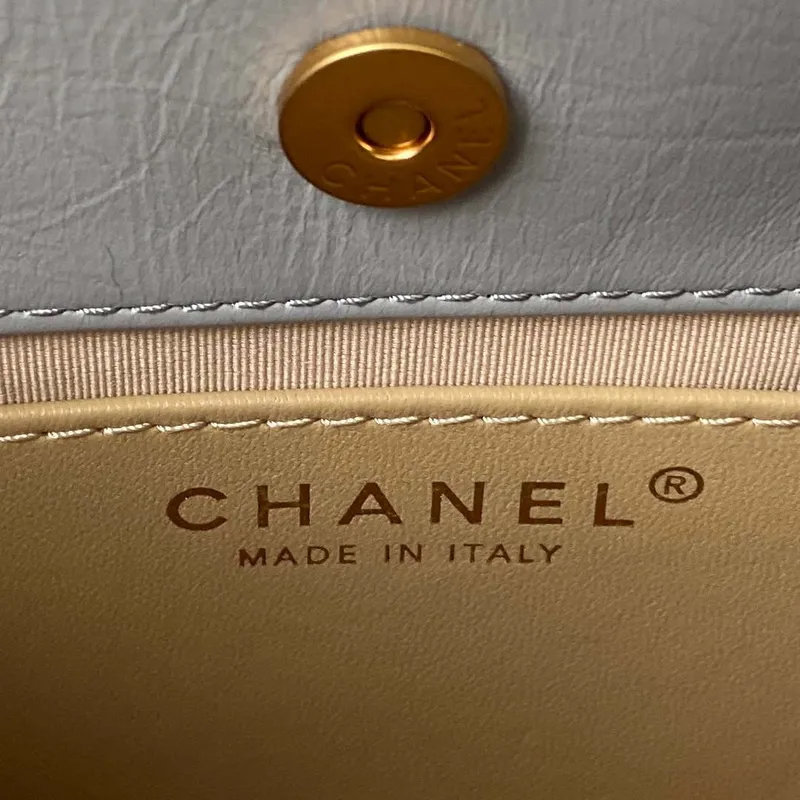 Chanel AS4323 Malá taška Hobo z lesklé zmačkané telecí kůže, zlatá kovová šedá
