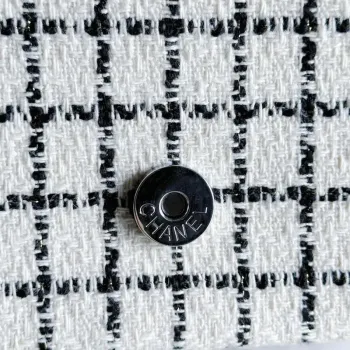 Chanel A1116 Mini Flap Classic kabelka Tweed & Silver Tone Metal White