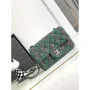 Chanel A1116 Mini Flap Classic Kabelka Tweed & Stříbrný kov Zelená