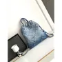 Batoh Chanel 22 AS3859 Denim Blue plátno se stříbrným logem