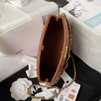 Chanel AS3429 Kabelka z jehněčí kůže Hnědá