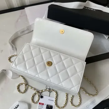 Chanel AP3426 Woc Mini Flap Bag Jehněčí kůže 17 cm Bílá