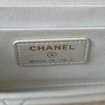 Chanel AP3426 Woc Mini Flap Bag Jehněčí kůže 17 cm Bílá