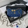 Chanel AP3426 Woc Mini Flap Bag Jehněčí kůže 17 cm Modrá