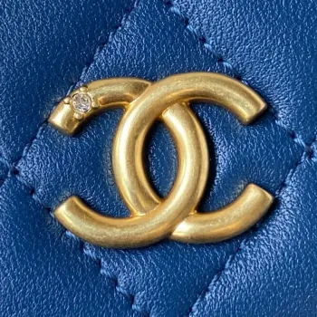Chanel AP3426 Woc Mini Flap Bag Jehněčí kůže 17 cm Modrá