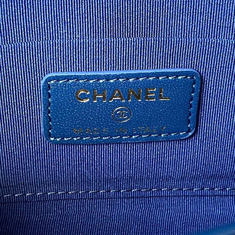 Chanel AP3426 Woc Mini Flap Bag Jehněčí kůže 17 cm Modrá