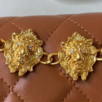 Chanel AP3426 Woc Mini Flap Bag Jehněčí kůže 17 cm Hnědá