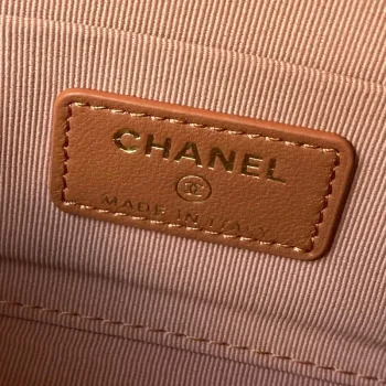Chanel AP3426 Woc Mini Flap Bag Jehněčí kůže 17 cm Hnědá