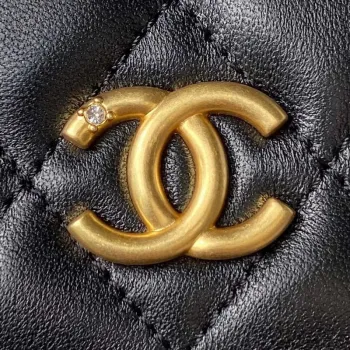 Chanel AP3426 Woc Mini Flap Bag Jehněčí kůže 17 cm Černá