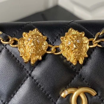 Chanel AP3426 Woc Mini Flap Bag Jehněčí kůže 17 cm Černá