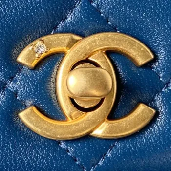 Chanel AP3424 Woc Mini Flap Bag Jehněčí kůže Modrá