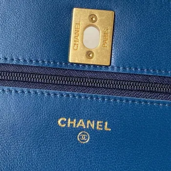 Chanel AP3424 Woc Mini Flap Bag Jehněčí kůže Modrá