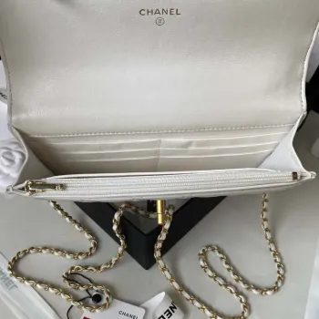 Chanel AP3424 Woc Mini Flap Bag Jehněčí kůže Bílá